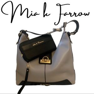 Mia K Farrow Hand Bag Grey & Black Hand Bag